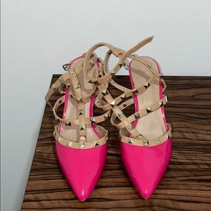 Hot pink pumps